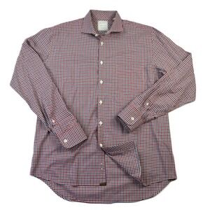 Billy Reid Standard Cut Gingham Check Button Up Shirt Men's Size Medium